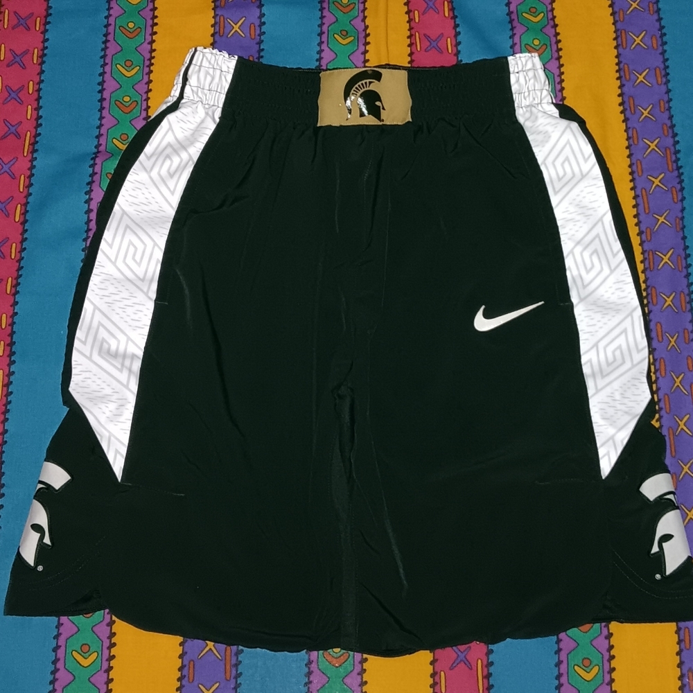 Nike Michigan State Spartans Authentic Jersey Shorts Vintage MSU Dri Fit